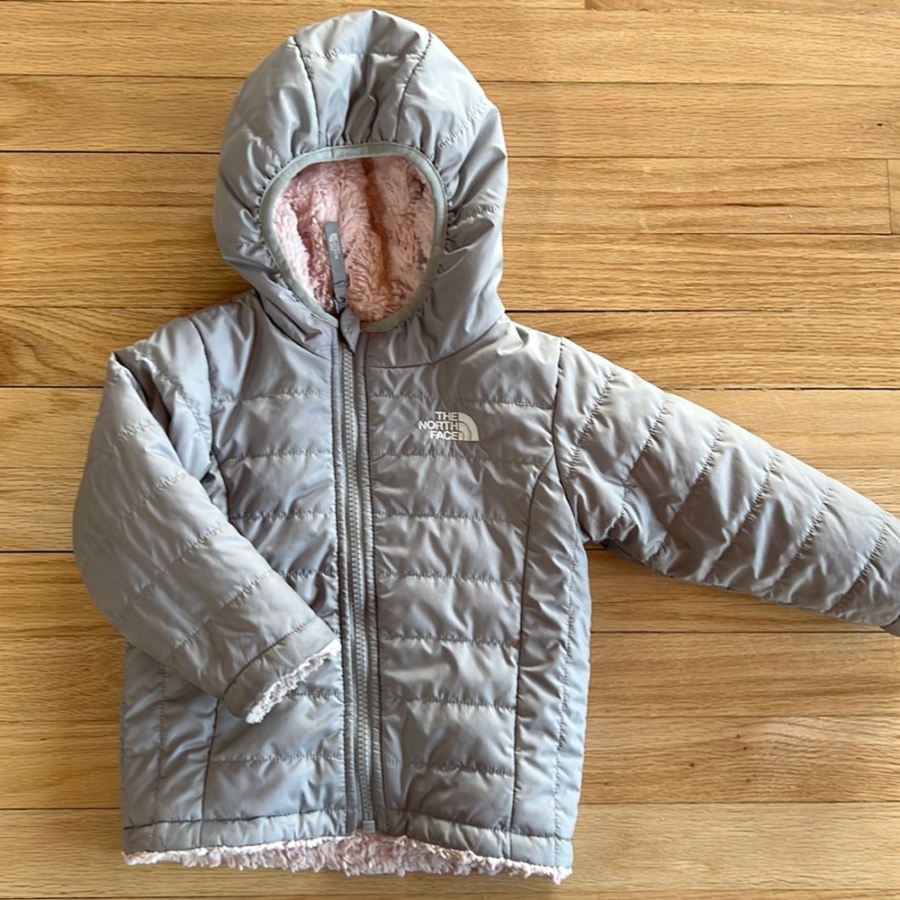 Little girls adorable reversible Northface jacket
